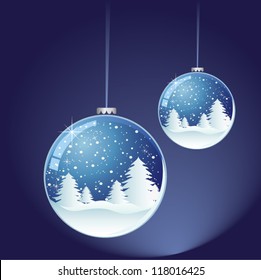 Snow globe with christmas character. Vector