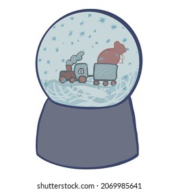 Schneeglobe. Weihnachten. Magischer Ball.