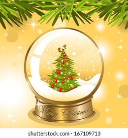 Snow globe with Christmas tree