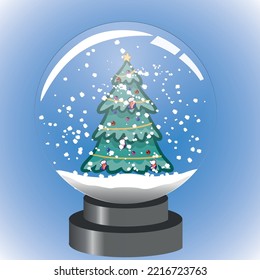 Snow globe with christmas tree