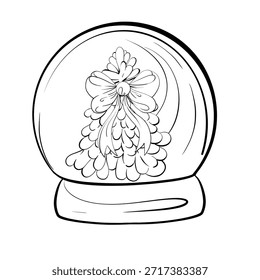 Snow Globe With Christmas Tree Design Festive Celebration Winter Decoration Art Style Home Decor Inspiration