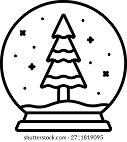 Snow Globe with Christmas Tree Icon