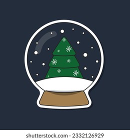 snow globe with Christmas tree inside