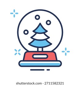 Globo de nieve con un árbol de Navidad en el interior, una decoración navideña clásica
