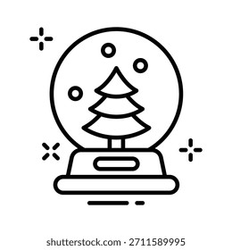 Globo de nieve con un árbol de Navidad en el interior, una decoración navideña clásica