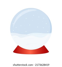 Snow globe Christmas. Vector illustration isolated on a white background. New Year's snow globe.