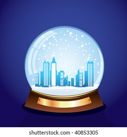 snow globe with city