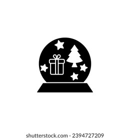 icono de línea de concepto de globo de nieve. Ilustración de elemento simple. diseño de símbolos de contorno de globo de nieve.
