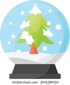 Diseño de iconos de color del concepto de globo de nieve, símbolo de actividades de temporada de invierno, signo del tiempo más frío, nieve y espuma Ilustración de material de hielo