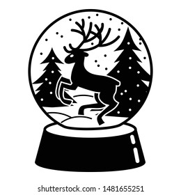 Snow globe deer icon. Simple illustration of snow globe deer vector icon for web design isolated on white background