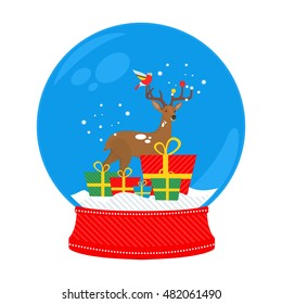 snow globe deer in vector format eps10