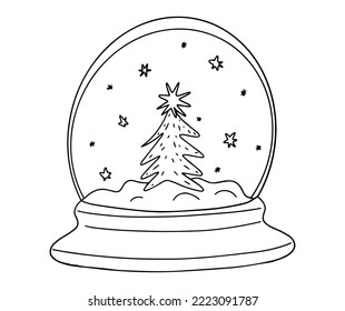Doodle de globo de nieve, gran diseño para cualquier propósito.