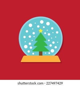 Snow globe flat icon with shadow. Vector illustration eps10.