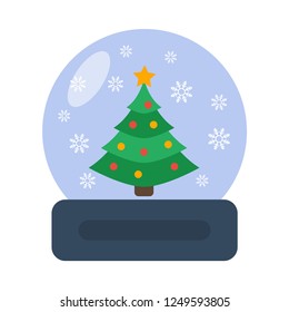 snow globe flat icon. You can be used snow globe icon for several purposes like: websites, UI, UX, print templates, promotional materials, info-graphics, web and mobile phone apps.