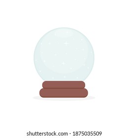 Snow Globe Flat Vector Illustration.