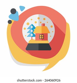 snow globe and gifts flat icon with long shadow,eps 10