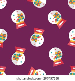 snow globe and gifts flat icon,eps 10 seamless pattern background