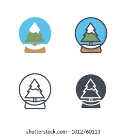 Snow globe holiday vector icon