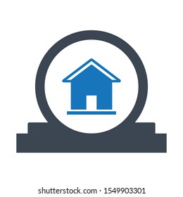 Snow globe with house icon