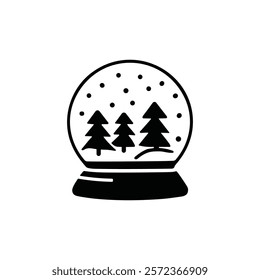 snow globe icon. christmas globe