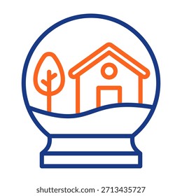 Snow Globe Symbol Farbe Vektorgrafik