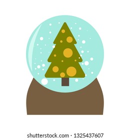 Snow globe icon . Flat design style vector illustration