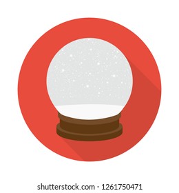 snow globe icon in flat style with long shadow,isolated vector illustration on white transparent background.