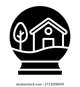 Ilustración vectorial de glifo de icono de globo de nieve