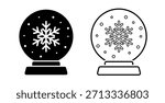 Snow globe Icon Isolated on White Background. Christmas Holiday Decorative. Vector Illustration