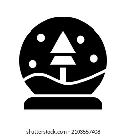 Icono de Globe de nieve aislado en fondo blanco
