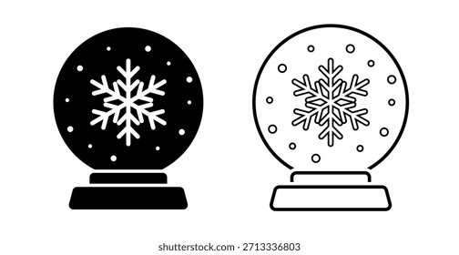Snow globe Icon Isolated on White Background. Christmas Holiday Decorative. Vector Illustration