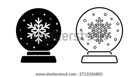 Snow globe Icon Isolated on White Background. Christmas Holiday Decorative. Vector Illustration