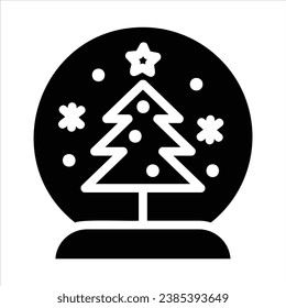icono del globo de nieve con vektor aislado y fondo transparente