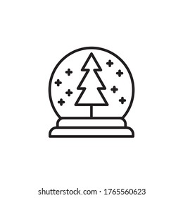 Schnee-Globus-Symbol Linie Design Vektorgrafik. einzeln auf weißem Hintergrund