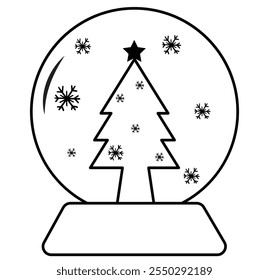 snow globe icon. Linear globe icon. globe ball Christmas winter vector icons for web design, vector illustration on white background eps 10