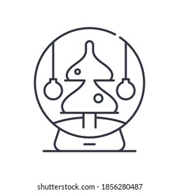 Snow globe icon, linear isolated illustration, thin line vector, web design sign, outline concept symbol with editable stroke on white background.