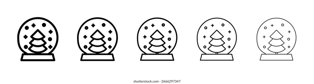 Logotipo de icono de globo de nieve en líneas de trazo colección
