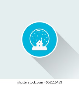 snow globe icon with long shadow