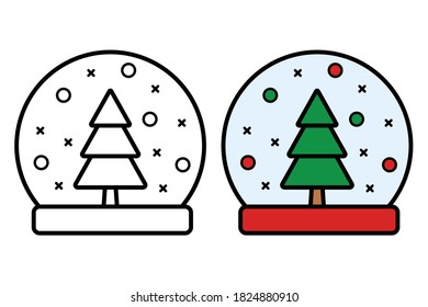 Snow globe icon on white background, vector illustration