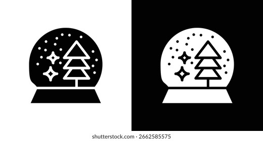 Icono de globo de nieve en estilo glifo negro. Ilustración vectorial de colección de silueta.