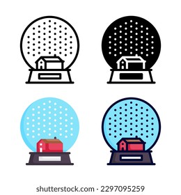 Snow globe icon set collection
