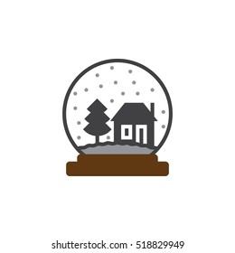 Snow globe icon vector, filled flat sign, solid colorful pictogram isolated on white, logo illustration