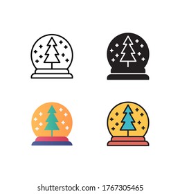 snow globe icon vector illustration with different style design. isolated on white background