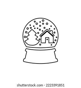 icono de globo de nieve, ilustración vectorial