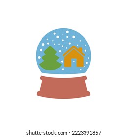 icono de globo de nieve, ilustración vectorial