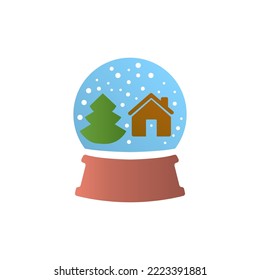 icono de globo de nieve, ilustración vectorial