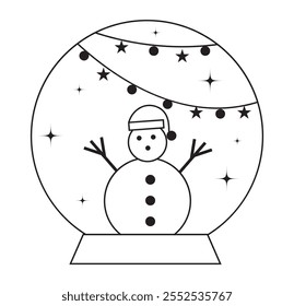 Vector de icono de globo de nieve. Icono de globo de nieve plano de moda de colección de invierno aislado sobre fondo blanco. La Ilustración vectorial se puede utilizar para el Web y el Diseño gráfico móvil, logotipo. 333