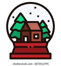 Schnee-Globus-Symbol für Website, Anwendung, Druck, Dokument, Plakatdesign, etc.