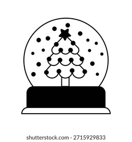 Icono de globo de nieve con fondo blanco Vector Ilustración de stock