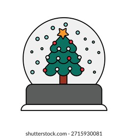 Icono de globo de nieve con fondo blanco Vector Ilustración de stock